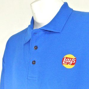 LAY'S Potato Chips Frito-Lay Pepsico Blue Polo Shirt Employee Uniform NEW L